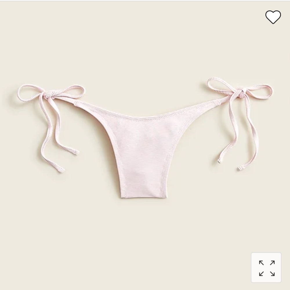 J.Crew RIBBED CURVED-WAIST CHEEKY STRING BIKINI BOTTOM